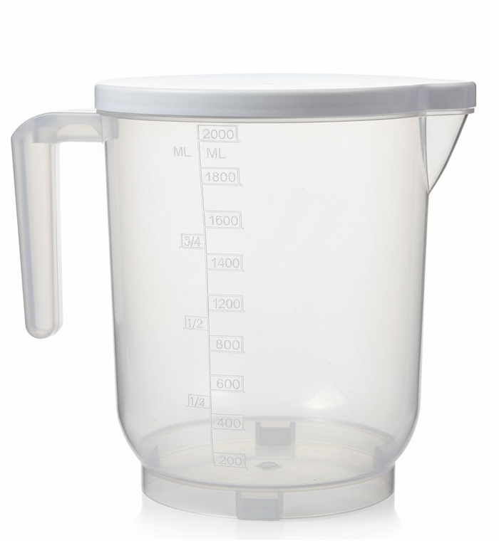 Pratik Mutfak Ölçü Kabı - 2 Litre Dereceli Şeffaf Hazne BPA Free - Lisinya