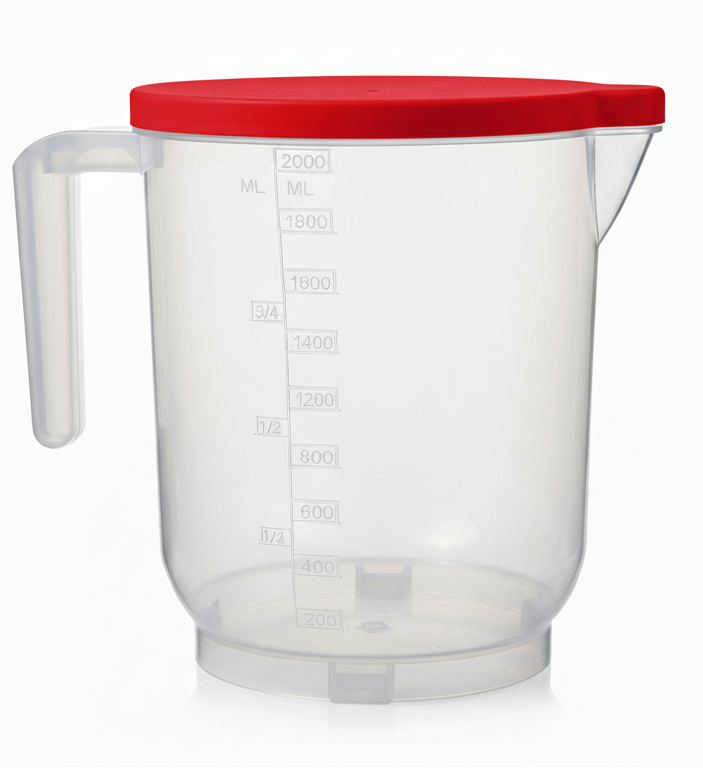 Pratik Mutfak Ölçü Kabı - 2 Litre Dereceli Şeffaf Hazne BPA Free - Lisinya