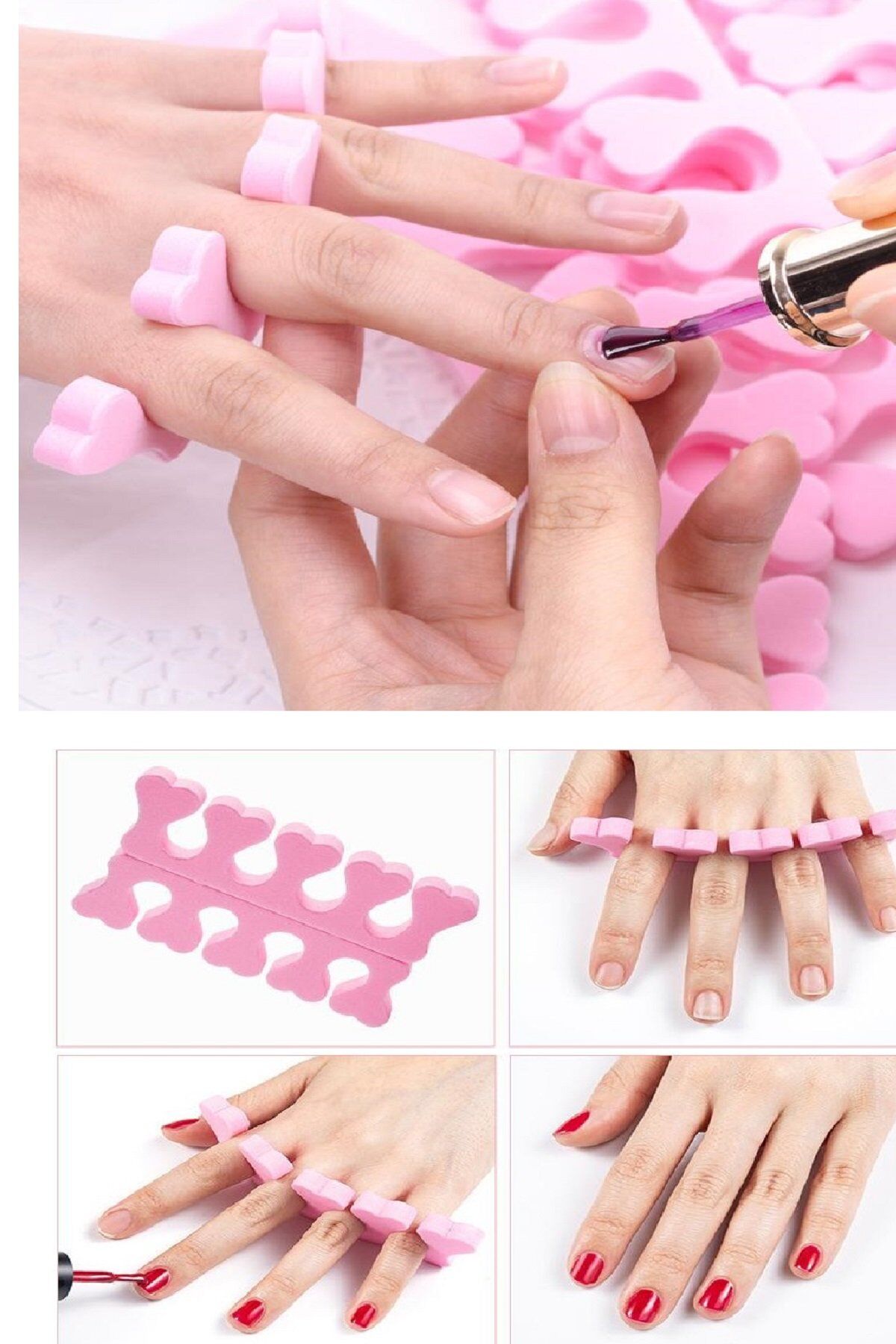 5 Adet Pedikür El Ayak Parmak Ayırıcı Tırnak Boyama Yumuşak Köpük Ayak Sedye - Lisinya