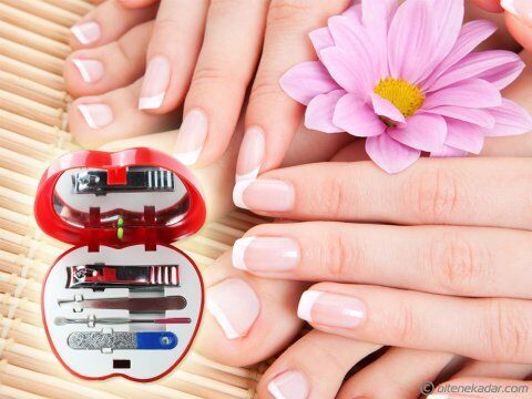 Elma Şeklinde 4 Parça Aynalı Manikür Seti - Lisinya