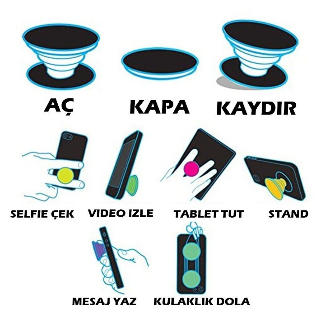 Telefon Parmak Tutucu - Asorti - Lisinya