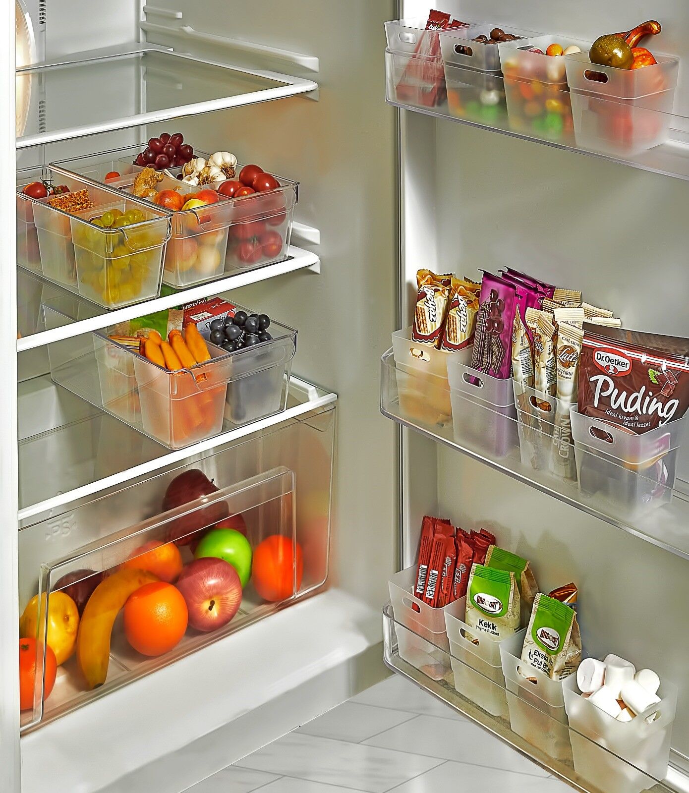 12 li Buzdolabı İçi Mini Düzenleyici Kutu Organizer - Buzdolabı Kapak Düzenleyici - Lisinya