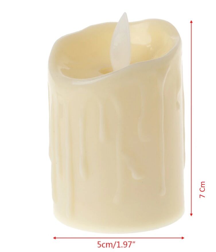 Alevli Led Mum Hareketli Alev Görünümlü Dekoratif Mum - 7Cm - Lisinya