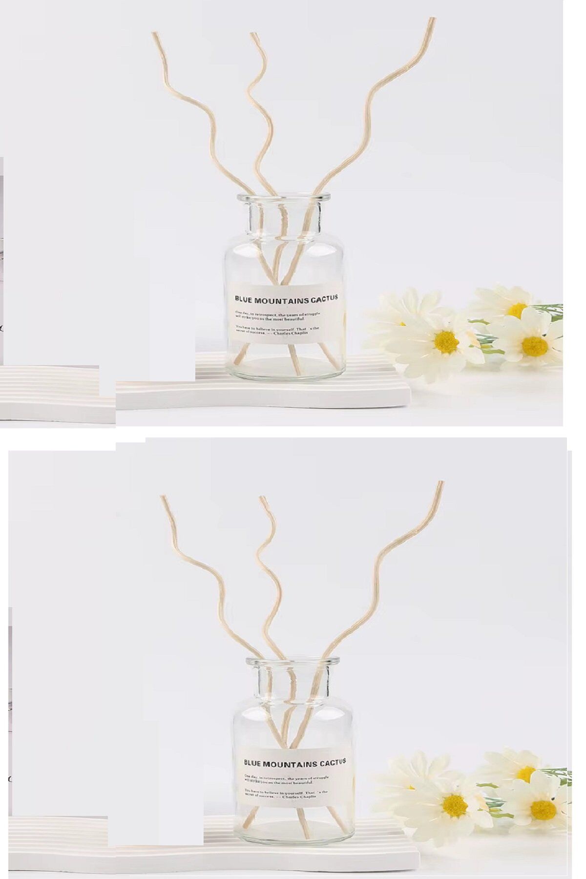 3 Tek Adet 3 Model Aromaterapi Koku Dağıtıcı Rattan Şişe Ahşap Difüzör Çubuk (Spiral-Yaprak-Dalgalı) - Lisinya