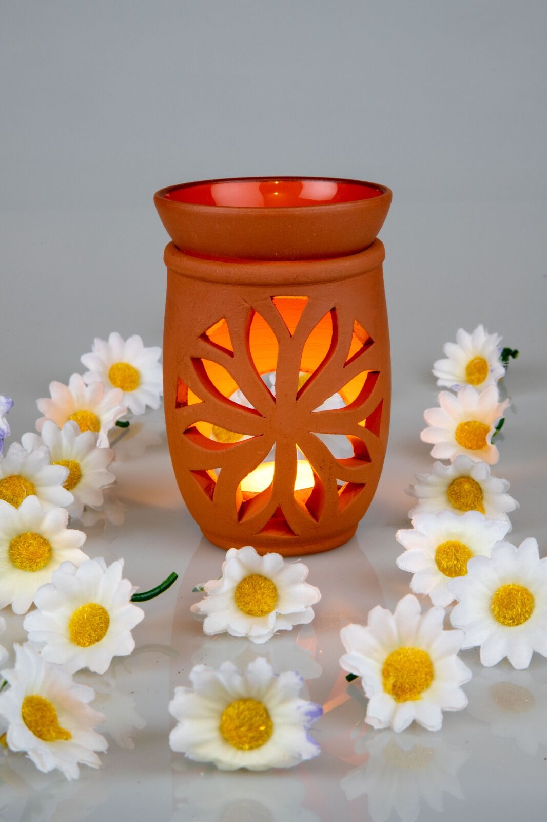 Lotus Çiçeği  El Yapımı Çömlek Buhurdanlık Tütsülük - Lisinya