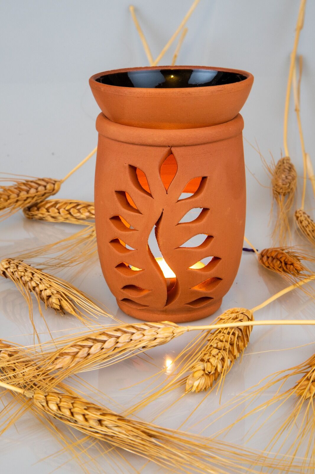 Yaprak Model  El Yapımı Çömlek Buhurdanlık Tütsülük - Lisinya