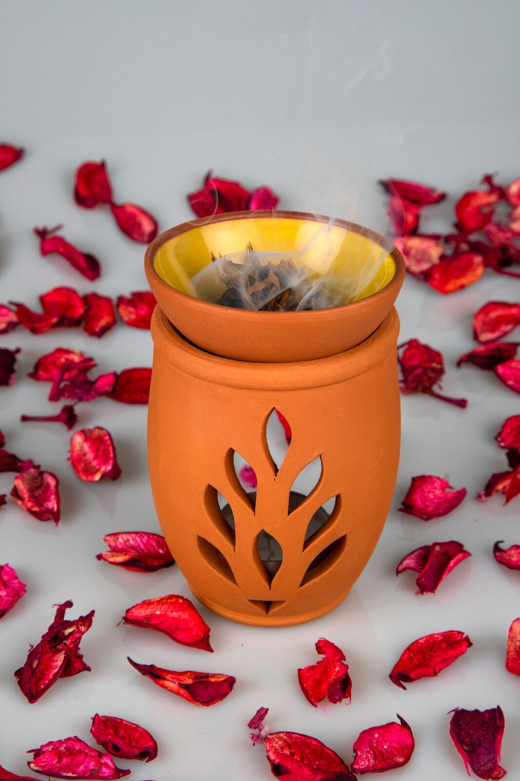 Yaşam Çiçeği El Yapımı Çömlek Buhurdanlık Tütsülük - Lisinya