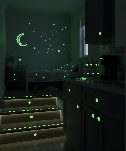 Fosforlu Etiket Karanlıkta Işık Veren Yıldız Tozu Etiketleri - Lisinya