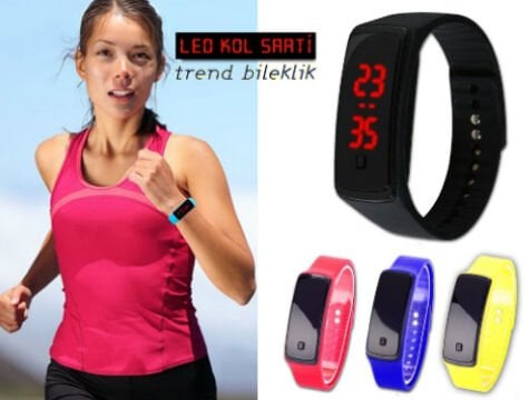 Siyah Ekranlı Led Kol Saati (Sarı) - Lisinya