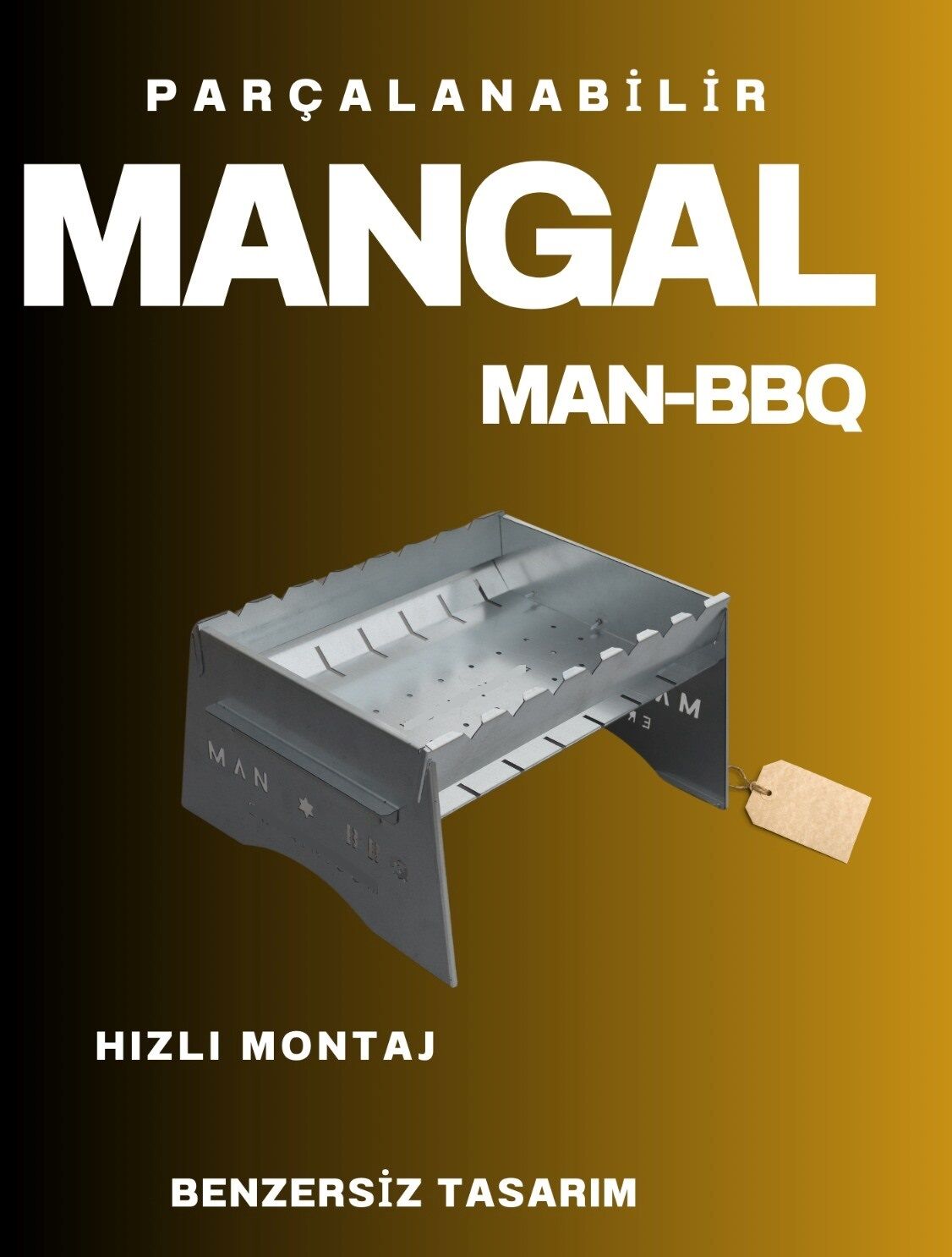 Katlanabilir Mangal - Portatif Katlanabilir Kamp ve Piknik Mangalı 1 MM Kalınlık - Lisinya