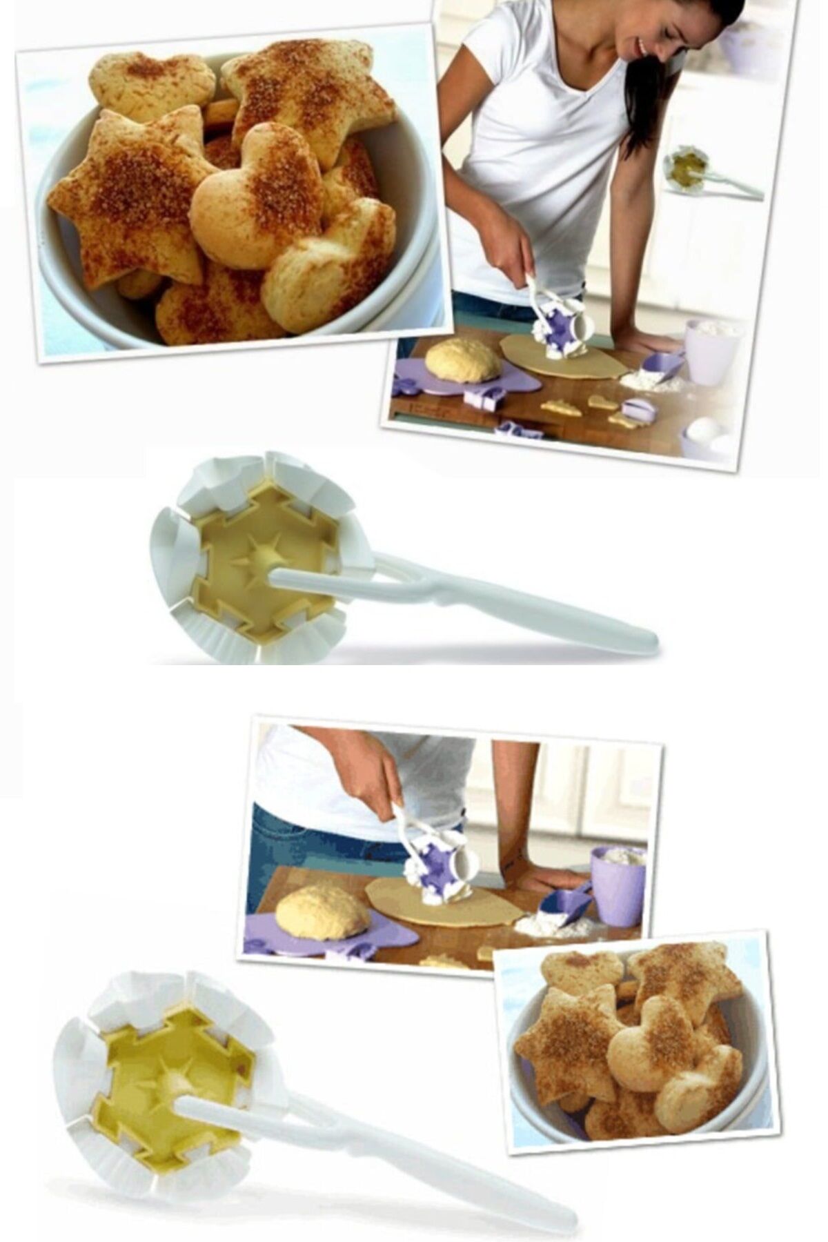 Kurabiye Ruleti - Çiçek - Kalp - Üçgen - Muffin şekillerinde Kurabiye Şekillendirici - Lisinya