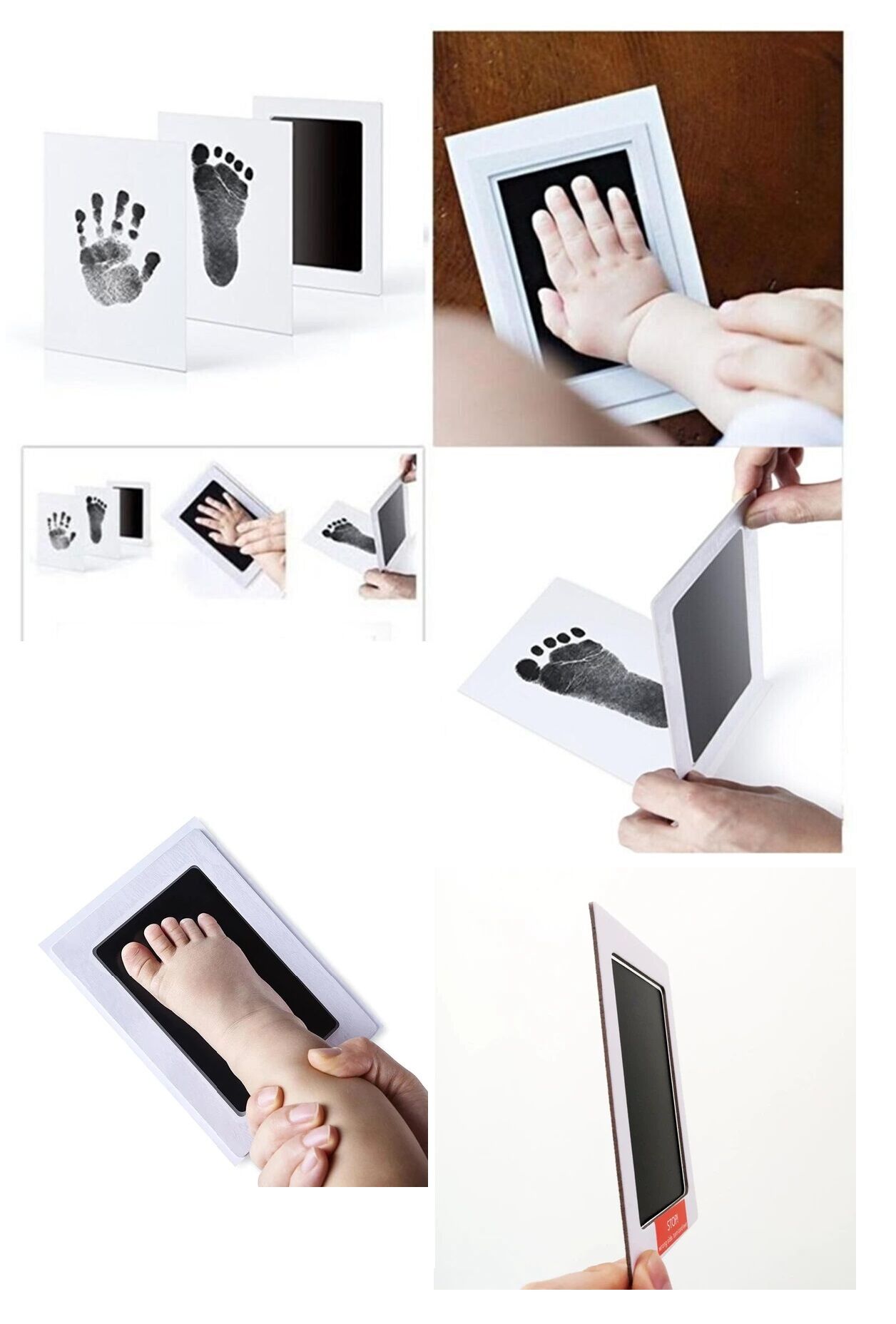 Bebek El Ayak Izi Fotoğraf Çerçevesi El Ayak İzi Kalıbı Seti - Lisinya