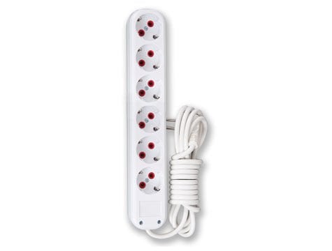 3 Mt. Kablolu 6 lı Topraklı Grup Priz - Lisinya