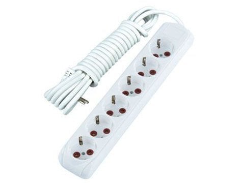 3 Mt. Kablolu 6 lı Topraklı Grup Priz - Lisinya