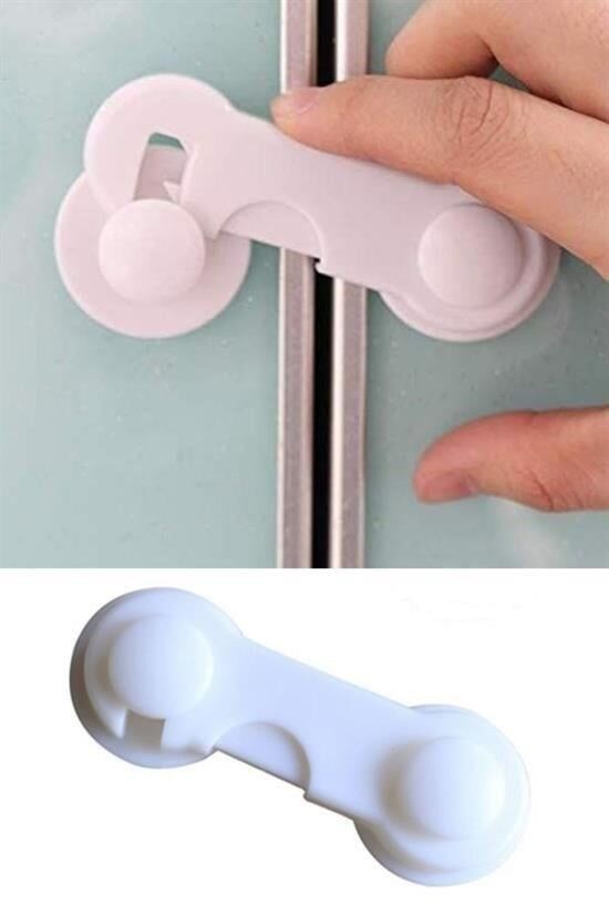 Bebek Çocuk Güvenliği Çekmece ve Dolap İçin Kendiliğinde Yapışkanlı Vidasız Kapak Kilidi - Lisinya