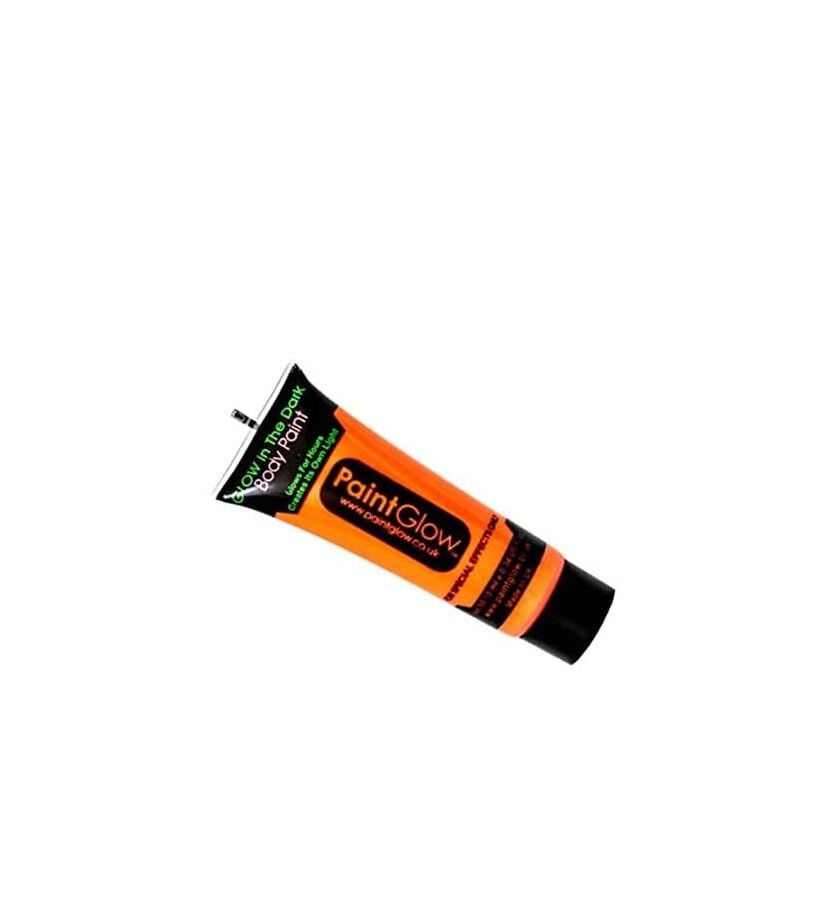 Karanlıkta Parlayan Fosforlu Neonlu Glow Parti Yüz Boyası Vücut Kremi Turuncu Renk - Lisinya