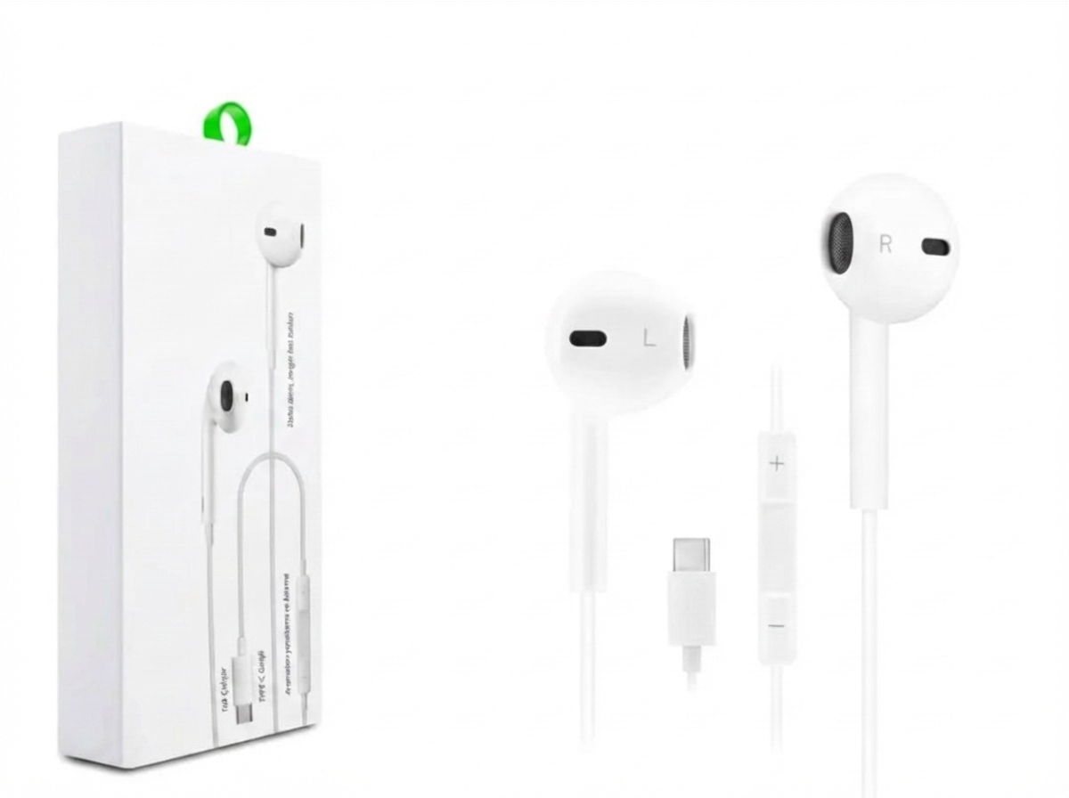 Type-C Mikrofonlu Kablolu Kulaklık - Ses Kontrol Tuşlu Beyaz (Tüm Type-C Cihazlarla Uyumlu) - Lisinya Type-C Mikrofonlu Kablolu Kulaklık - Ses Kontrol Tuşlu Beyaz (Tüm Type-C Cihazlarla Uyumlu) - Lisinya