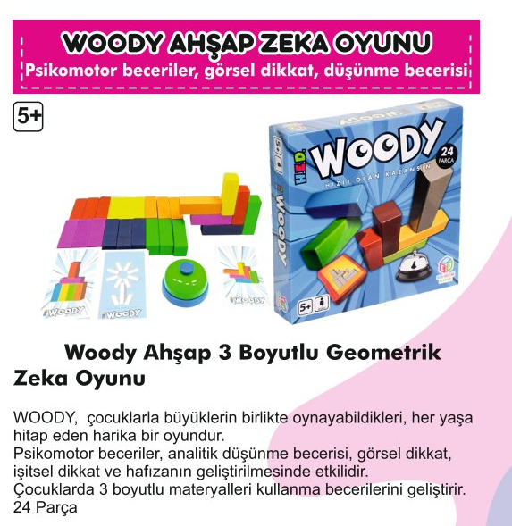Woody Ahşap 3 Boyutlu Geometrik Zeka Oyunu - Lisinya