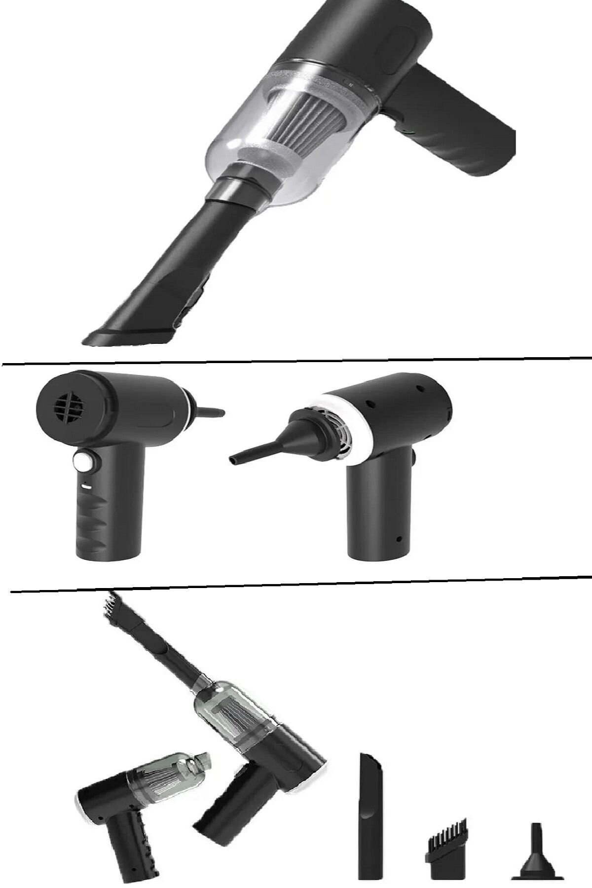 120 W Şarjlı El Süpürgesi Çekme – Üfleme Özellikli Ev Araba Klavye Süpürgesi - Lisinya