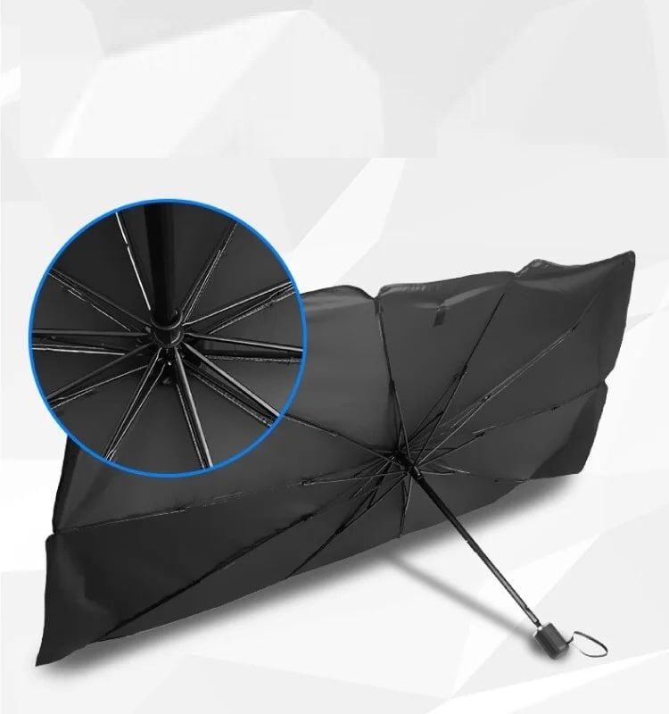 Katlanabilir Araç Ön Camı Güneş Koruyucu Gölge Şemsiye Araba Şemsiyesi (130x75 Cm) - Lisinya
