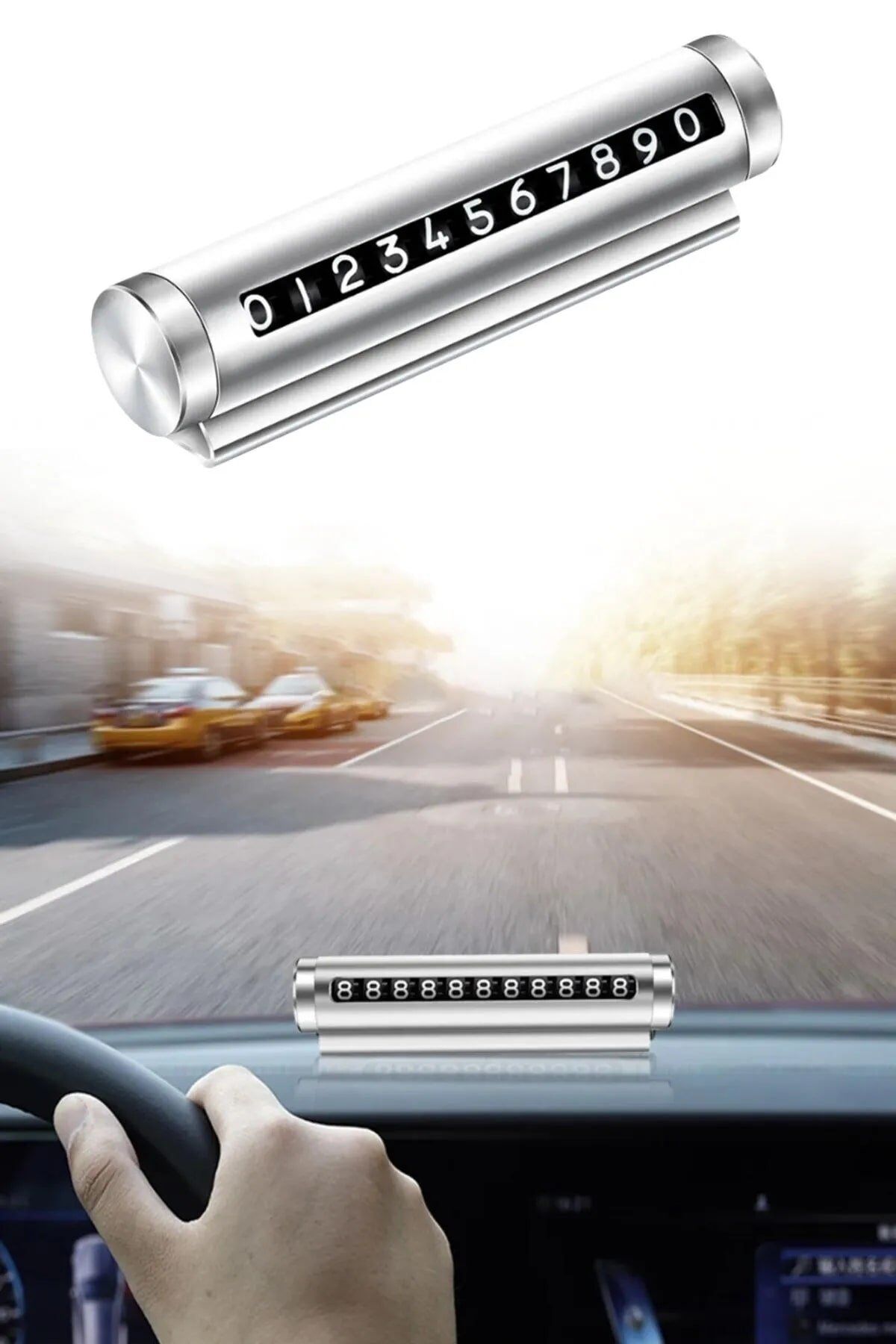 Çevirmeli Araç Içi Telefon Numaralık Çevirmeli Alüminyum Oto Park Numaratörü - Lisinya