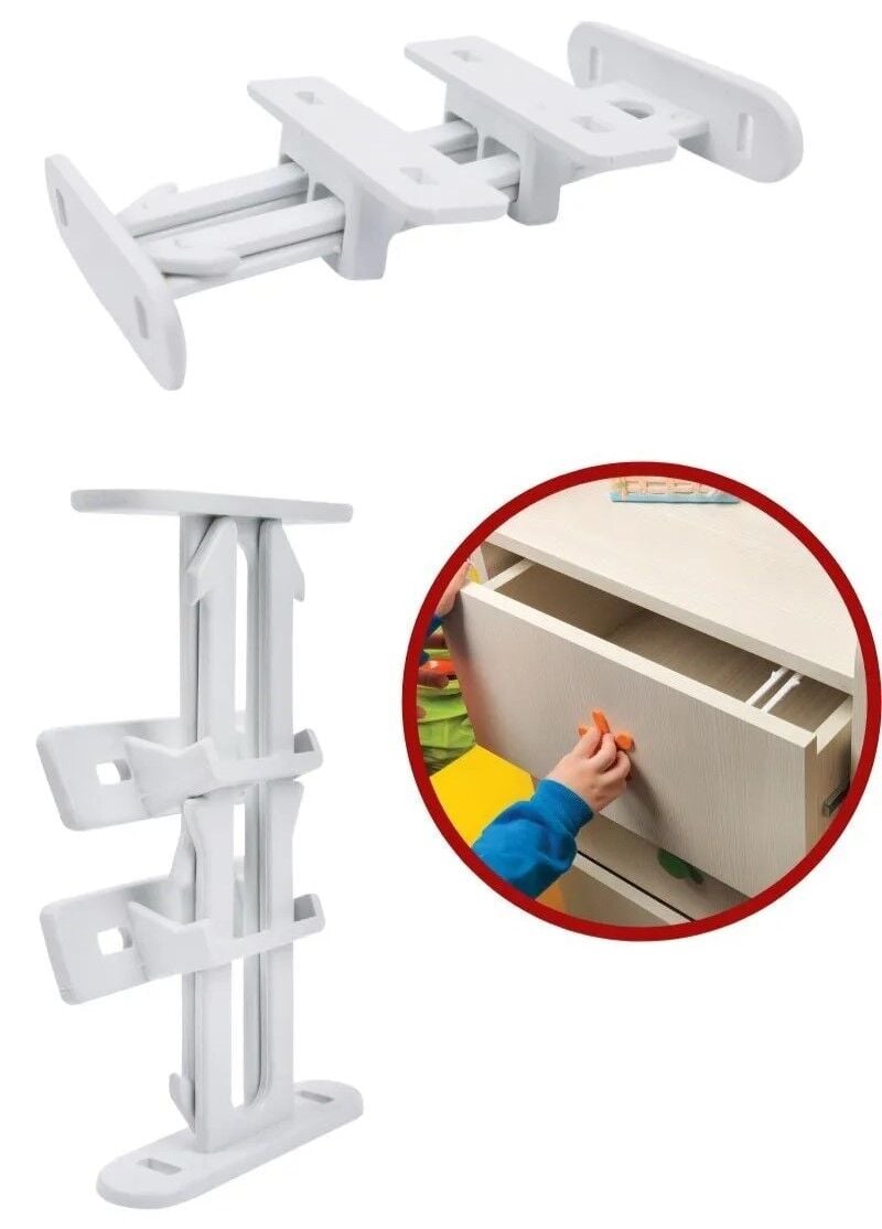 4 Adet Bebek Çocuk Koruma Kilidi - Dolap Çekmece Kilidi Sürgülü Kilit - Lisinya