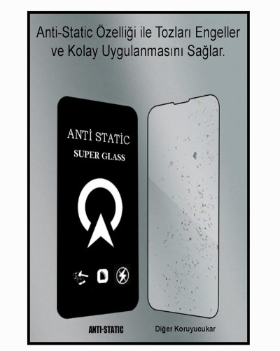 Samsung S21 FE 6D Anti Static Temperli Cam Ekran Koruyucu Kırılmaz Full Kaplama - Lisinya