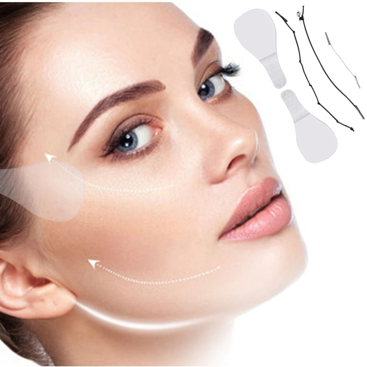 Lastikli Yüz Kaş Göz Boyun Gerdirme Kaldırma Bantları 40 Adet - Lisinya