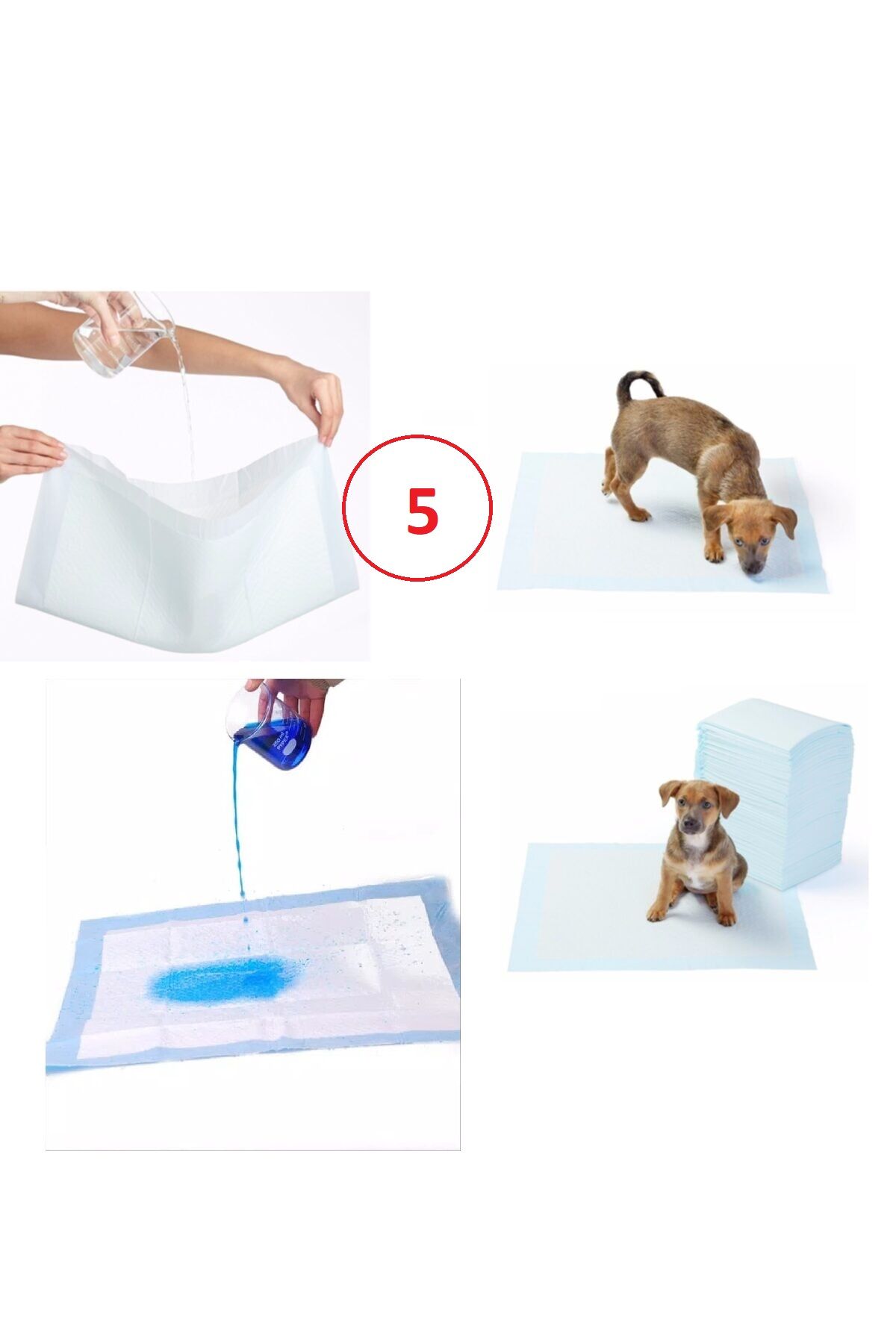 Yıkanabilir Köpek Çiş Pedi - 90 X 60 Cm 5li Paket - Lisinya