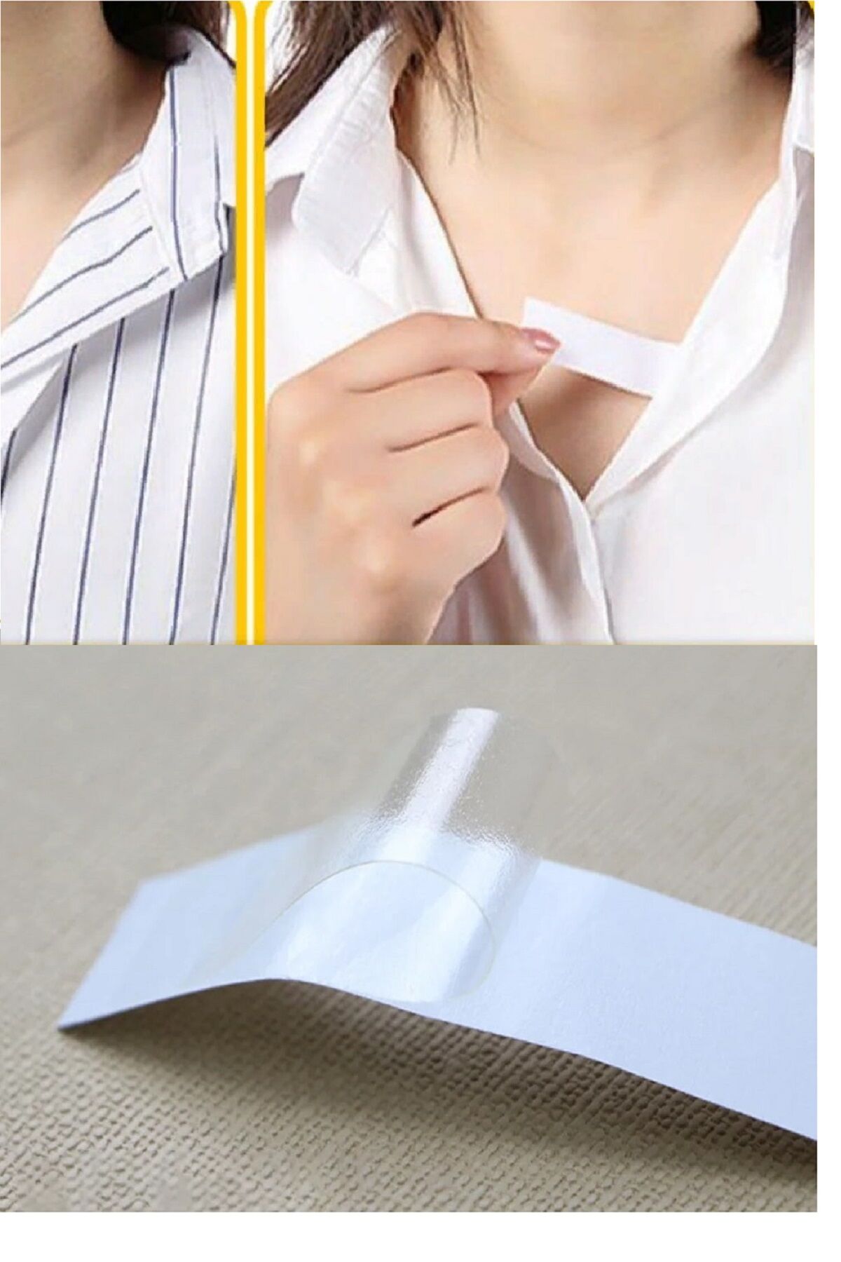 72 Adet Çift Taraflı Transparan Dekolte Kapatıcı Yapışkan  Paça Boyu Düzeltici -Askılı Elbise Bandı - Lisinya
