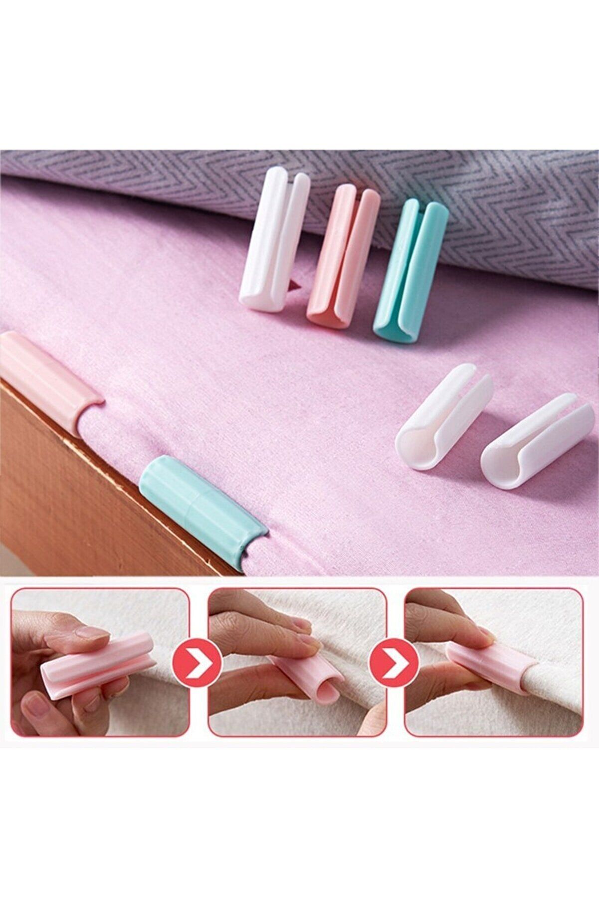 12 Adet Yorgan Kılıfı Ve Çarşaf Sabitleyici Kaydırmaz Nevresim Örtü Klipsleri - Lisinya