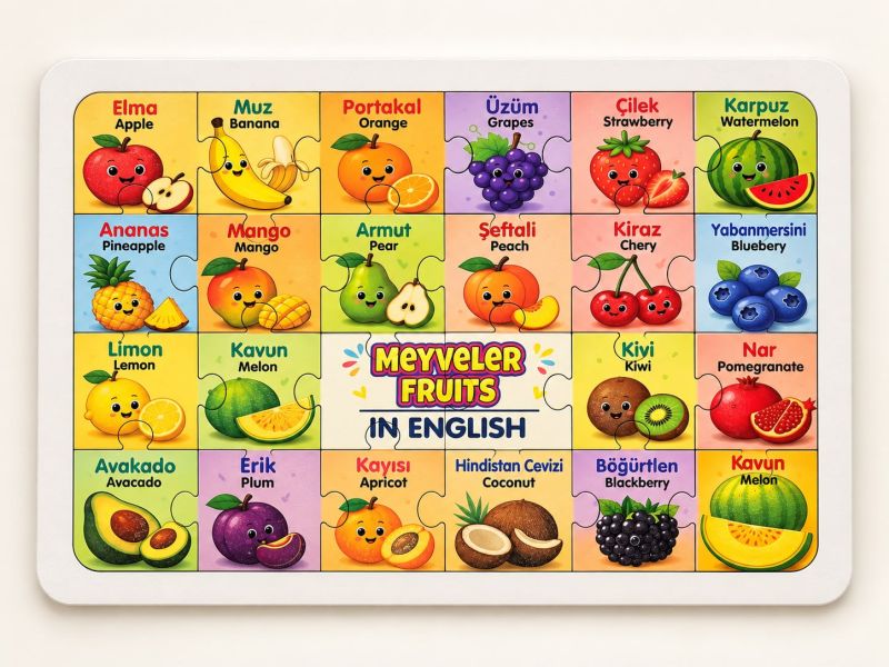 Meyveler - 24 Parça Ahşap Puzzle Meyveler - 24 Parça Ahşap Puzzle