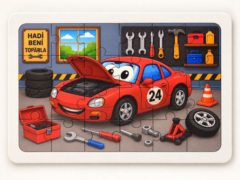 Tamirci - Beni Toparla - 24 Parça Ahşap Puzzle Tamirci - Beni Toparla - 24 Parça Ahşap Puzzle