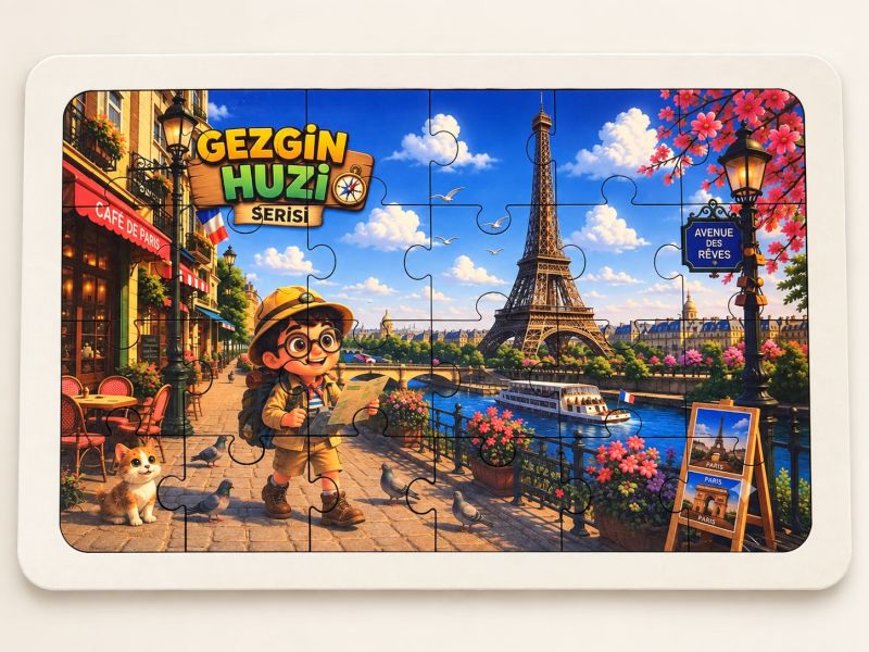 Gezgin Huzi - Paris - 24 Parça Ahşap Puzzle Gezgin Huzi - Paris - 24 Parça Ahşap Puzzle