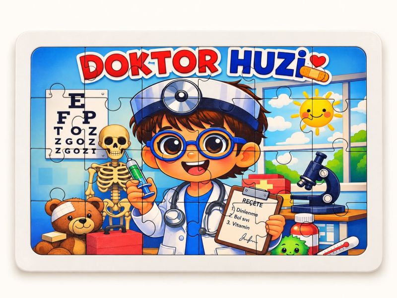 Doktor Huzi - 24 Parça Ahşap Puzzle Doktor Huzi - 24 Parça Ahşap Puzzle