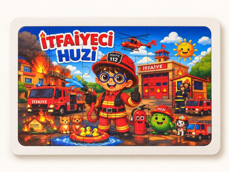 İtfaiyeci Huzi - 24 Parça Ahşap Puzzle İtfaiyeci Huzi - 24 Parça Ahşap Puzzle
