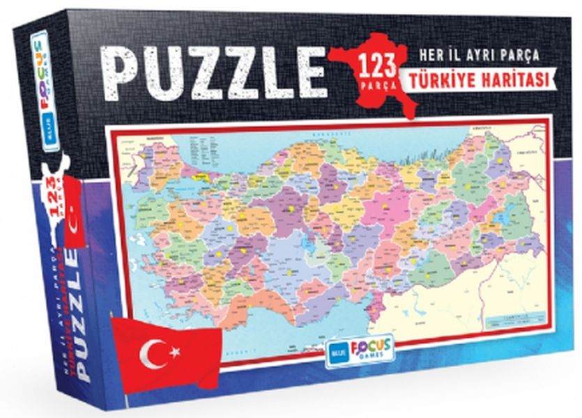 Blue Focus Türkiye Haritası Kutulu - Puzzle 123 Parça Blue Focus Türkiye Haritası Kutulu - Puzzle 123 Parça