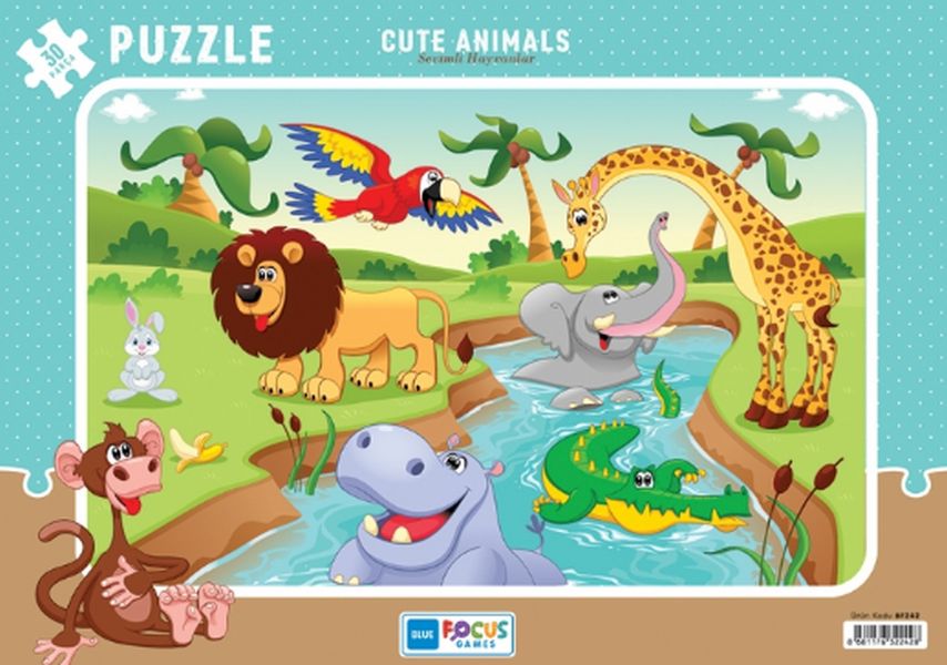 Blue Focus Cute Animals - Sevimli Hayvanlar Puzzle 30 Parça Blue Focus Cute Animals - Sevimli Hayvanlar Puzzle 30 Parça