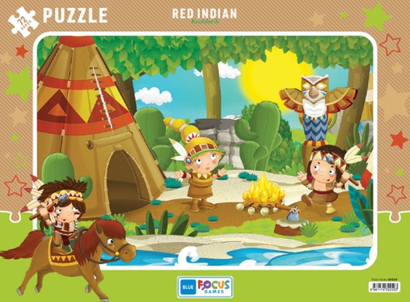 Blue Focus Red Indian (Kızılderili) - Puzzle 72 Parça Blue Focus Red Indian (Kızılderili) - Puzzle 72 Parça