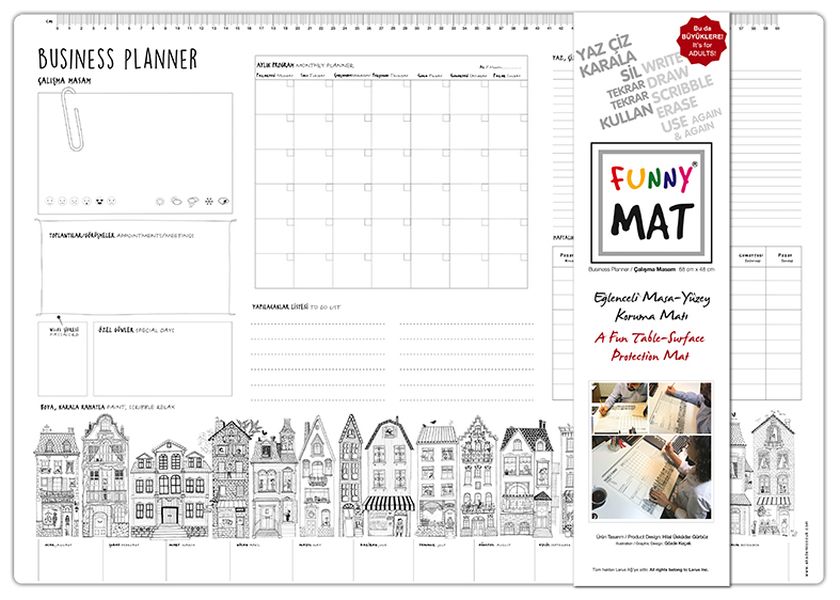 Funny Mat - Çalışma Masam (Business Planer - Büyük Boy) - 68x48cm Funny Mat - Çalışma Masam (Business Planer - Büyük Boy) - 68x48cm
