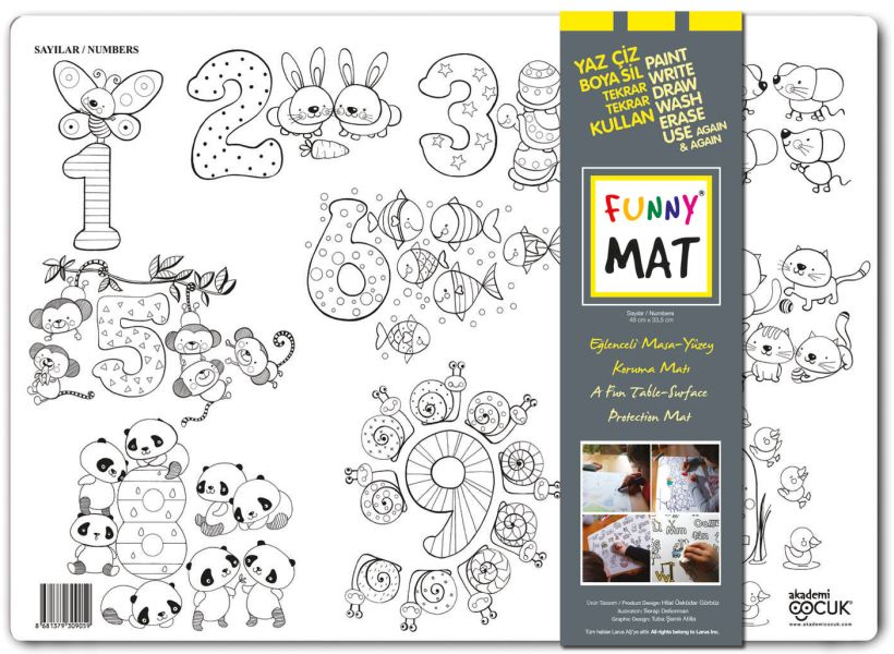 Funny Mat - Sayılar - Küçük 33,5x48cm Funny Mat - Sayılar - Küçük 33,5x48cm