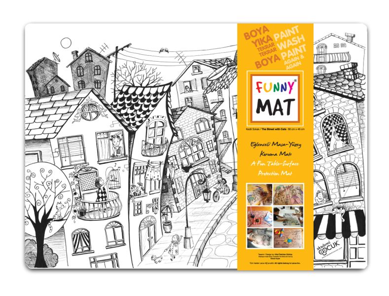 Funny Mat - Kedili Sokak - 68x48cm Funny Mat - Kedili Sokak - 68x48cm