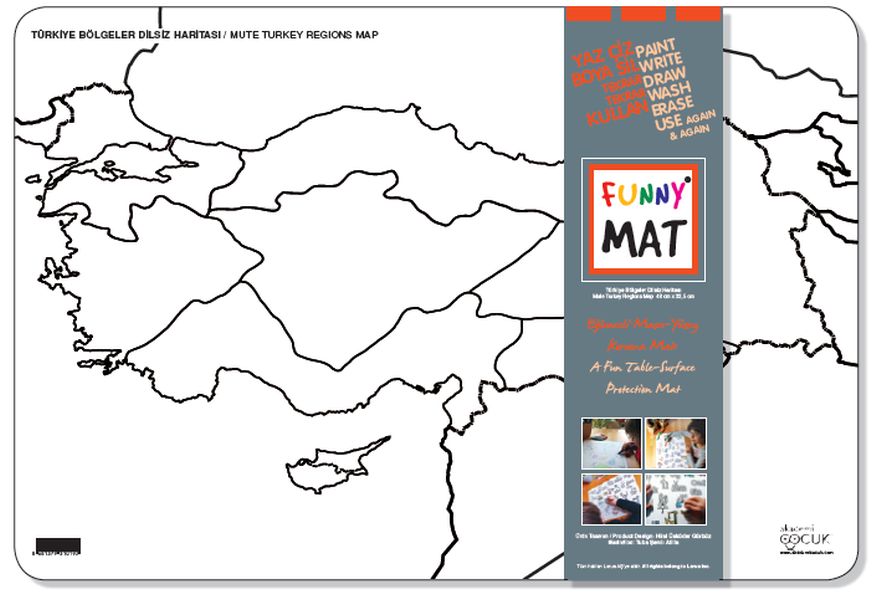 Funny Mat - Türkiye Bölgeler Dilsiz Haritası 33,5x48cm Funny Mat - Türkiye Bölgeler Dilsiz Haritası 33,5x48cm