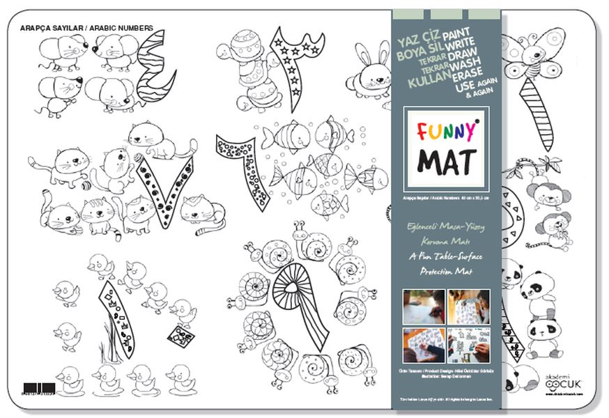 Funny Mat - Sayılar - Arapça 33,5x48cm Funny Mat - Sayılar - Arapça 33,5x48cm