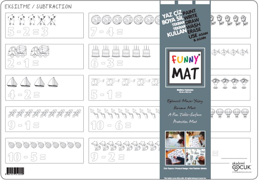 Funny Mat - Eksiltme 33,5x48cm Funny Mat - Eksiltme 33,5x48cm