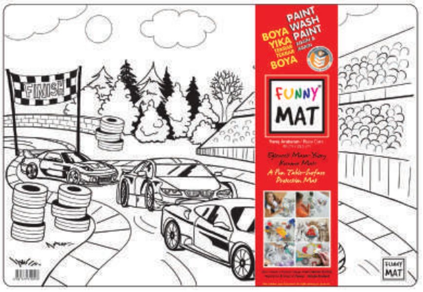 Funny Mat - Yarış Arabaları 33,5x48cm Funny Mat - Yarış Arabaları 33,5x48cm