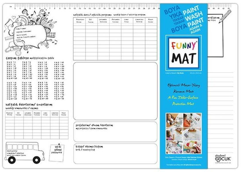 Funny Mat - Çalışma Masam (My Desk - Küçük Boy) - 33,5x48cm Funny Mat - Çalışma Masam (My Desk - Küçük Boy) - 33,5x48cm