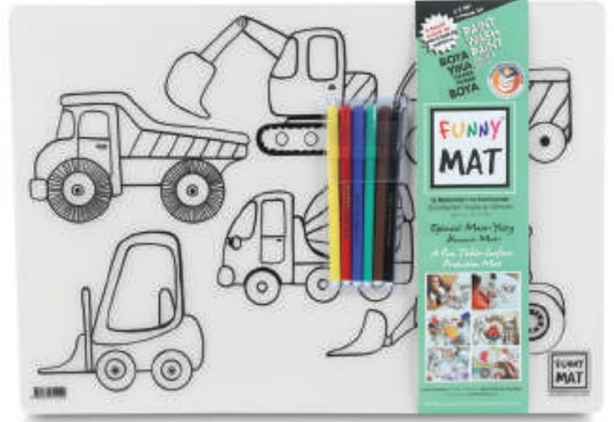 Funny Mat - İş Makineleri Ve Taşıtlar 6'Lı Kalem Hediyeli 30 x 40 cm Funny Mat - İş Makineleri Ve Taşıtlar 6'Lı Kalem Hediyeli 30 x 40 cm