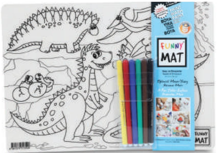 Funny Mat - Uzay Ve Dinozorlar 6'Lı Kalem Hediyeli 25 x 35 cm Funny Mat - Uzay Ve Dinozorlar 6'Lı Kalem Hediyeli 25 x 35 cm