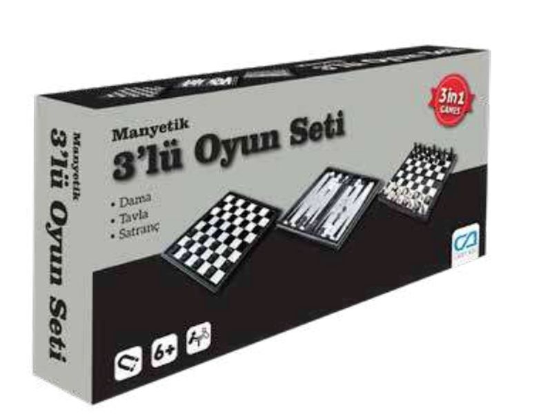 Manyetik 3'Lü Oyun Seti Manyetik 3'Lü Oyun Seti